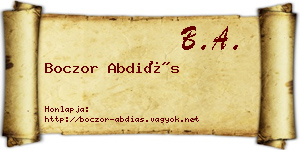 Boczor Abdiás névjegykártya